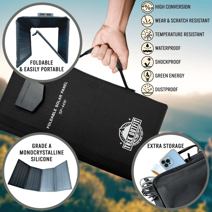 Trek Outfit Waterproof Solar Charger - 36W & 44W Fast Charging