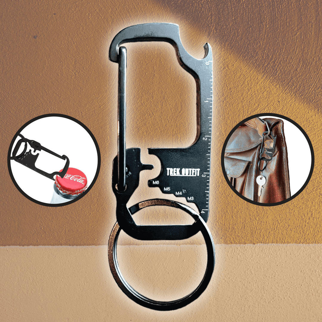 2-Pack Trek Outfit EDC Multi-Tool Keychain: Hex Wrench & Bottle Opener