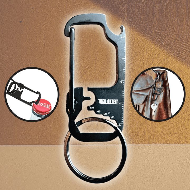 2-Pack Trek Outfit EDC Multi-Tool Keychain: Hex Wrench & Bottle Opener