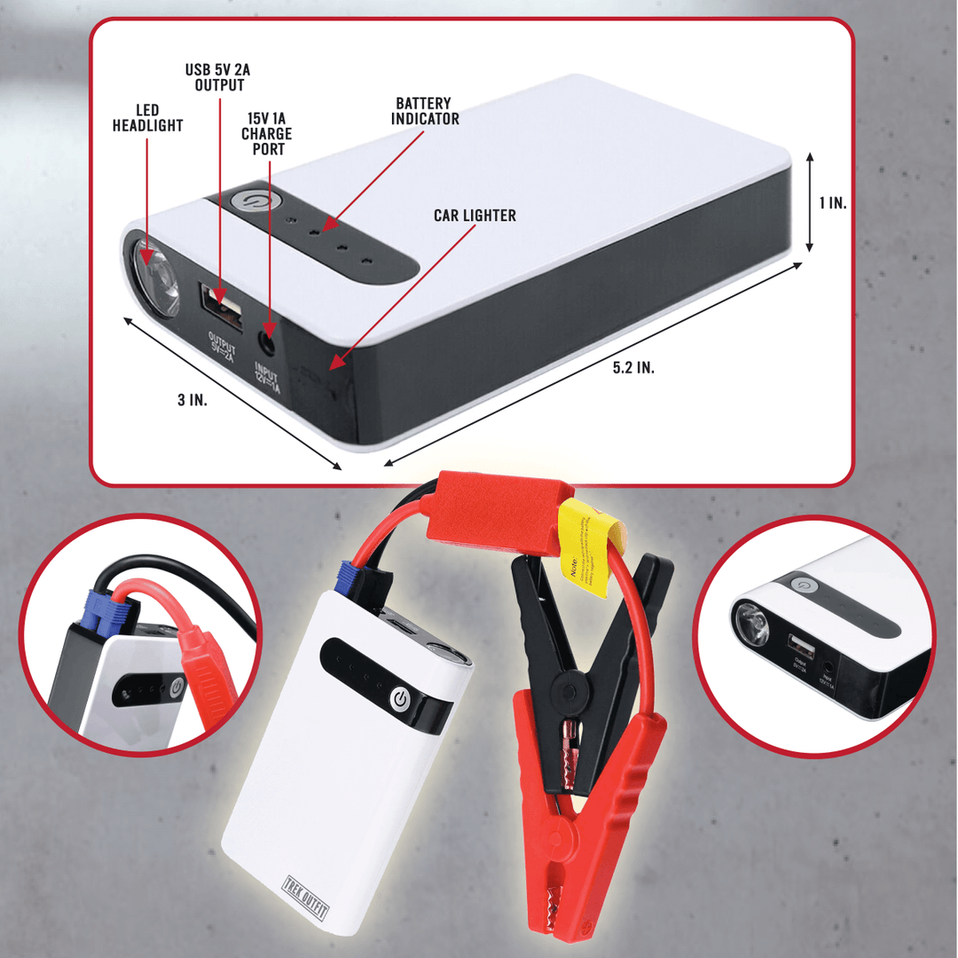 Trek Outfit 15000mAh Car Jump Starter Power Bank with Safety Features