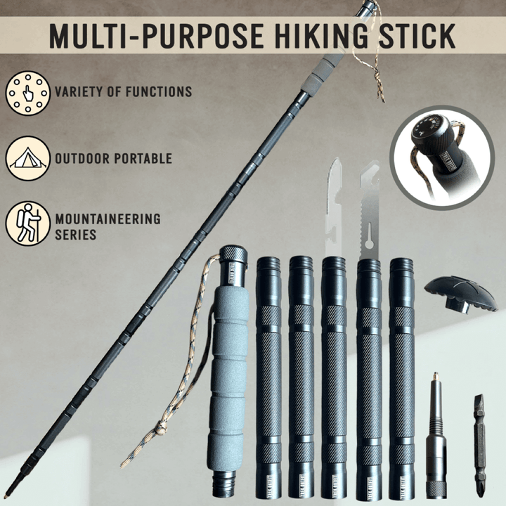 Trek Outfit Tactical Hiking Stick with Temperature and Tools